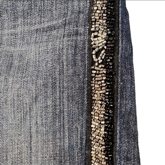 hudson Luna Crop Super Skinny Glam Beaded Jeans - Picture 9 of 10